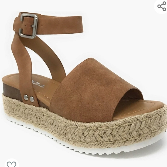 Soda Shoes - Soda ankle strap espadrille tan 6.5